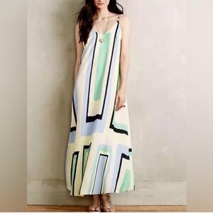 Anthropologie | Maeve | Pastel Shift Geometric Maxi Dress